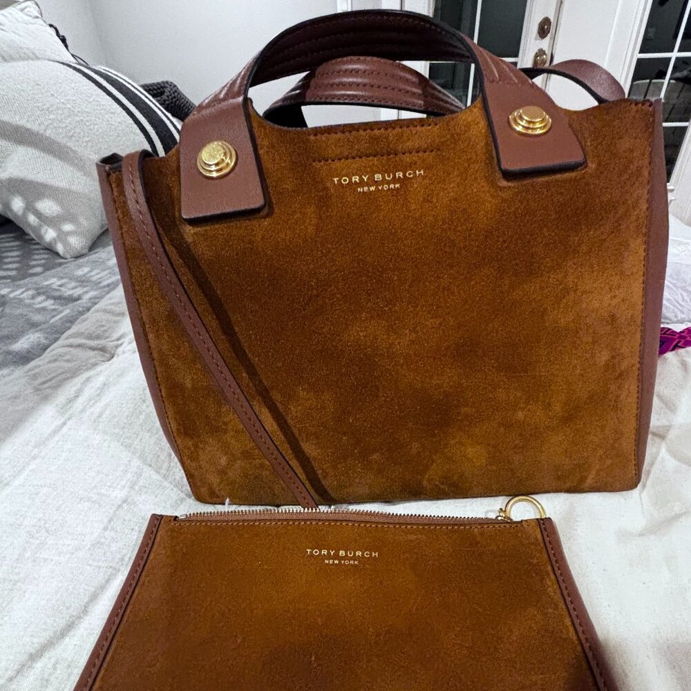 Tory Burch Rory Suede Mini Tote - Brown
